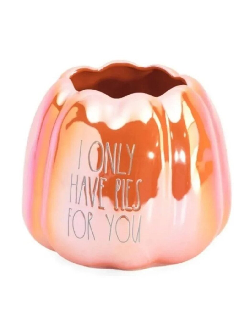 NEW Rae Dunn I ONLY HAVE PIES FOR YOU Pumpkin Planter Luster Finish Thanksgiving